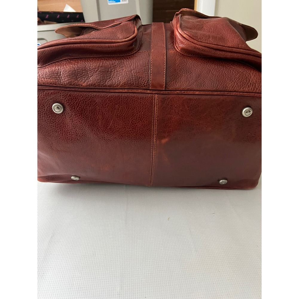 Wilsons Leather Pelle Studio Duffle Bag Large Brown Leather Travel - Picture 9 of 15